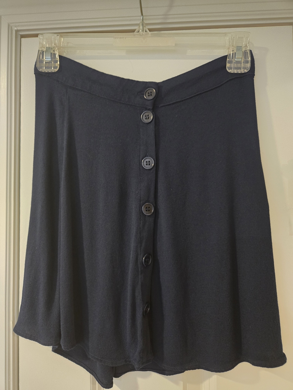 Reformation Navy Button-Front Mini Skirt - Picture 1 of 4